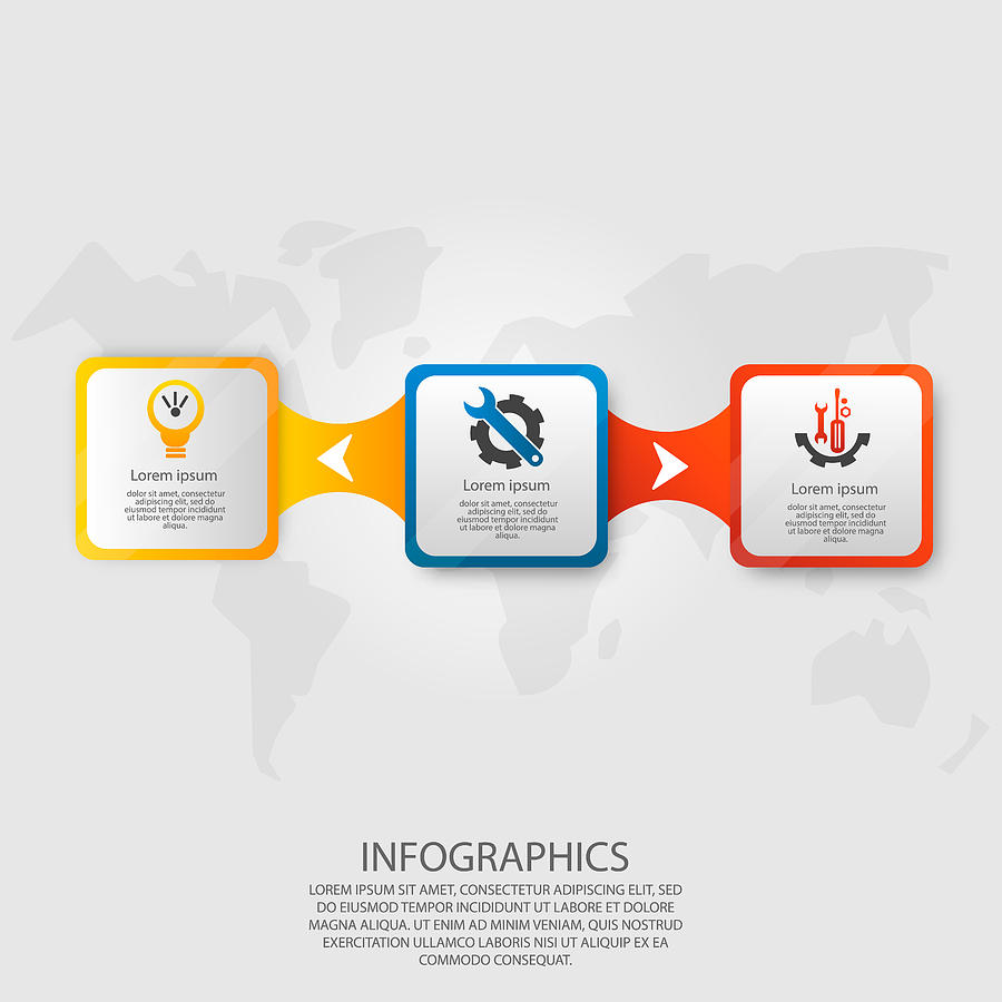 900x900 Modern Vector Illustration Template Infographics With Three