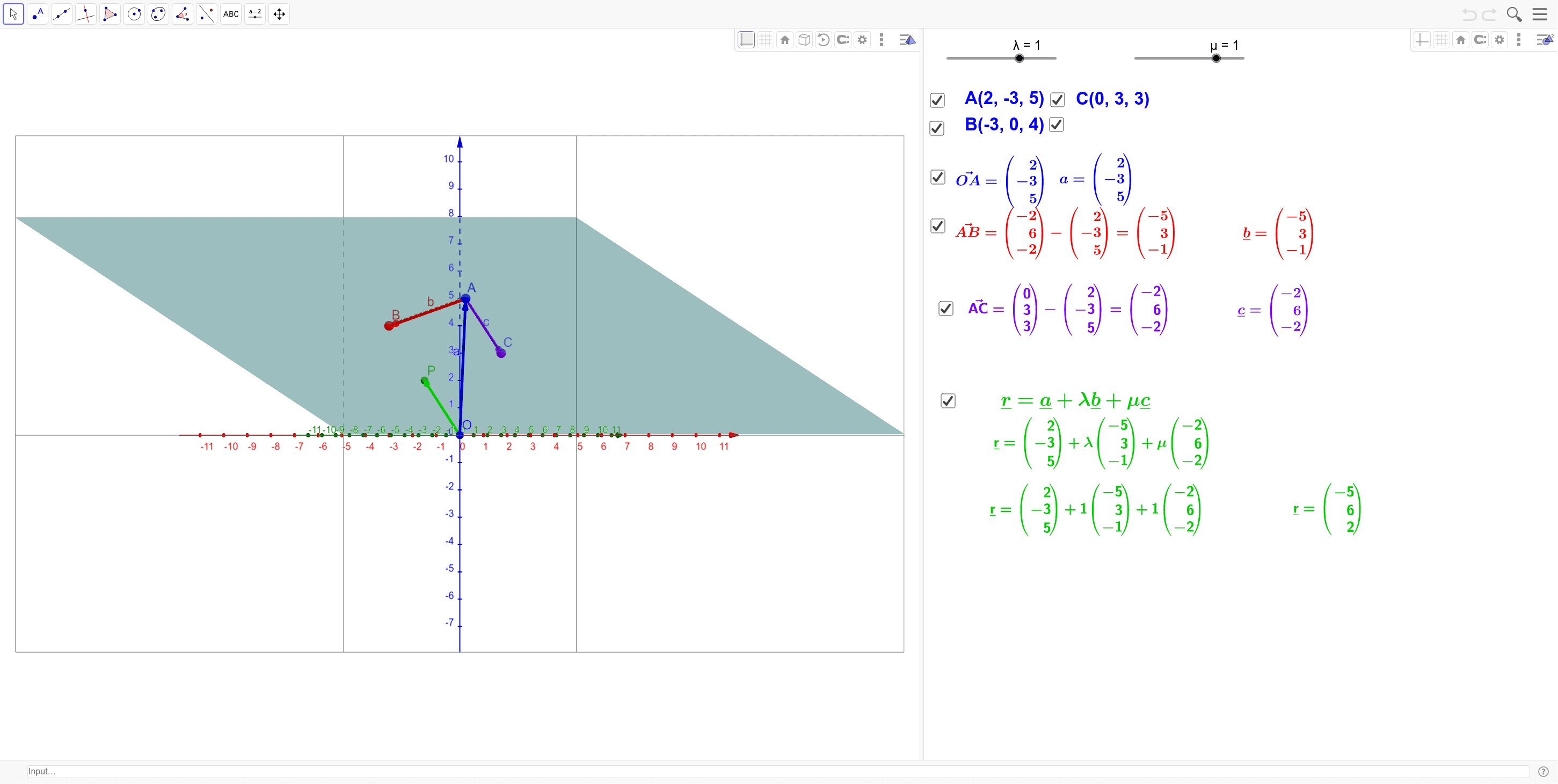 2902x1461 Vector Equation Of A Plane Geogebra
