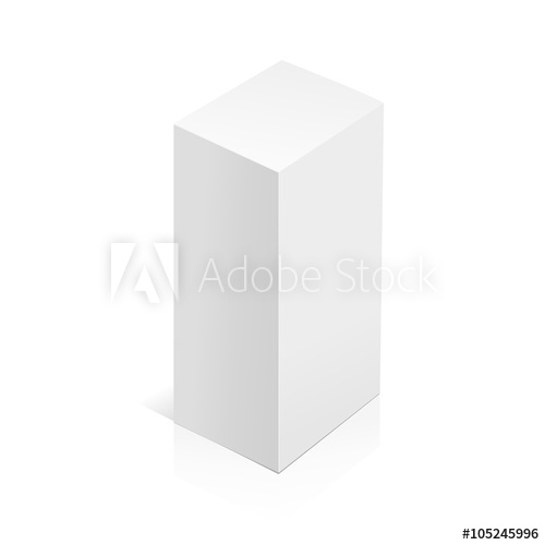 500x500 White Realistic Box Object Isolated On White Background