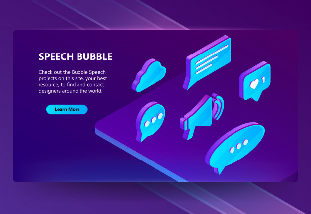 626x432 Isometric Icons Of Speech Bubbles Vector Free Download