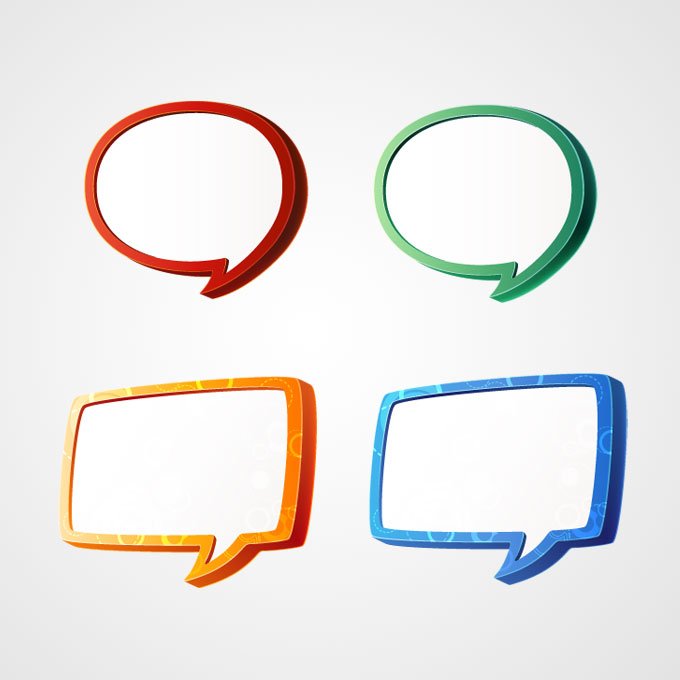 680x680 Free Speech Bubbles Vector Graphics