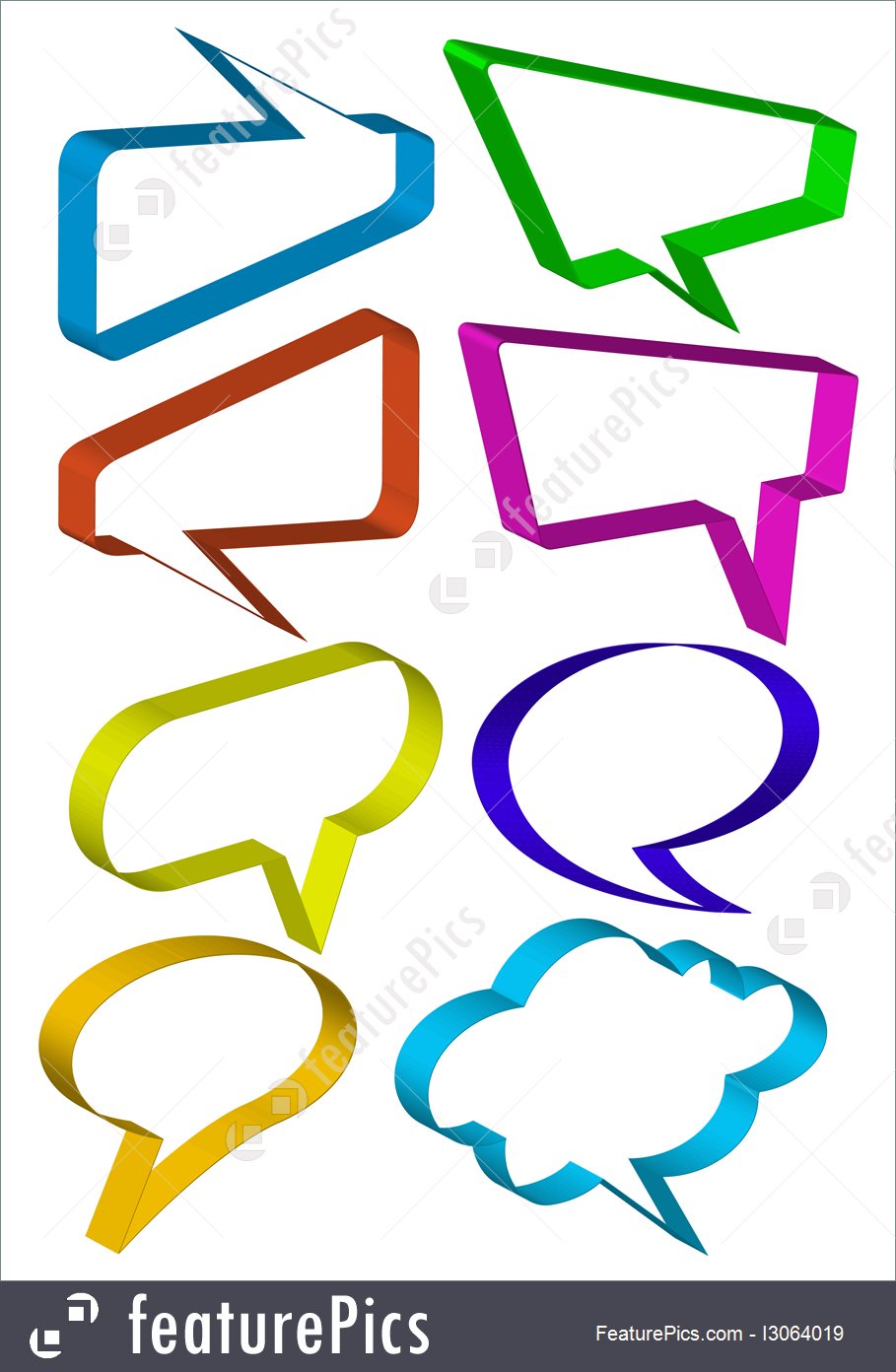 909x1392 Templates Set Of Speech Bubbles, Vector