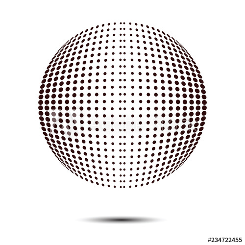 500x500 Halftone Sphere Vector Halftone Ball For Design Banners