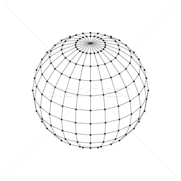 600x600 Wireframe Mesh Polygonal Sphere Network Line, Hud Design