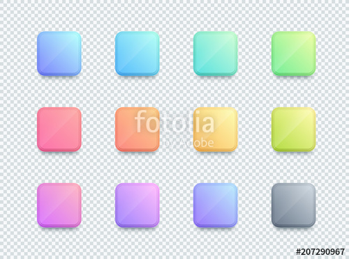 500x372 Vector Square Colorful Text Box Banner Elements Set