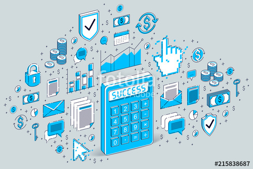 500x334 Calculator Idea Isolated On White Background, Financial Concept