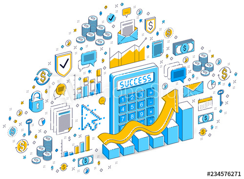 500x368 Calculator Idea Isolated On White Background, Profit Concept
