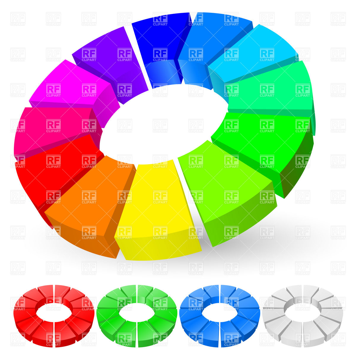 1200x1200 Rainbow Pie Chart Vector Image Of Business, Finance Dvarg