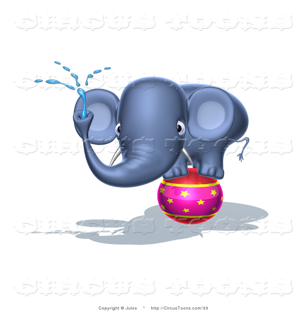 1024x1044 Circus Vector Clipart Of A Blue Elephant Character Standing