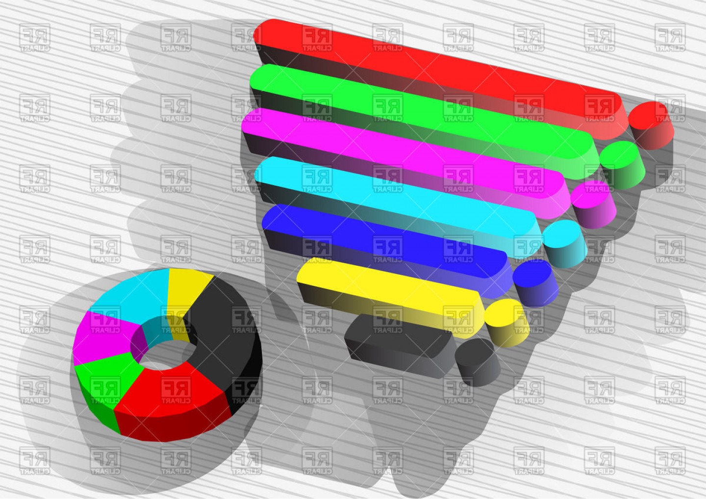 1440x1018 Colorful D Bar Graphs And Pie Chart Infographics Elements Vector