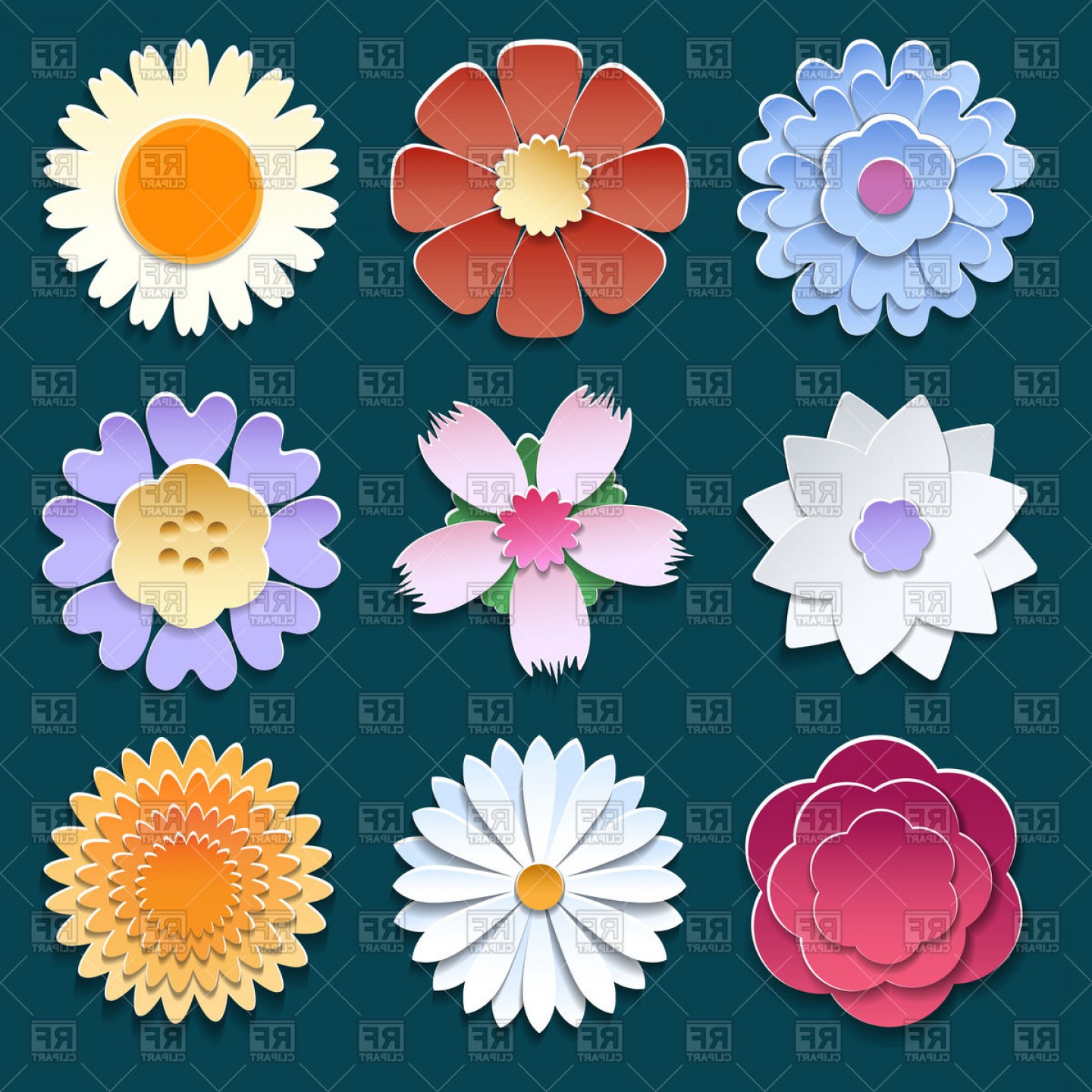 1440x1440 Floral Vector Clip Art Catamart