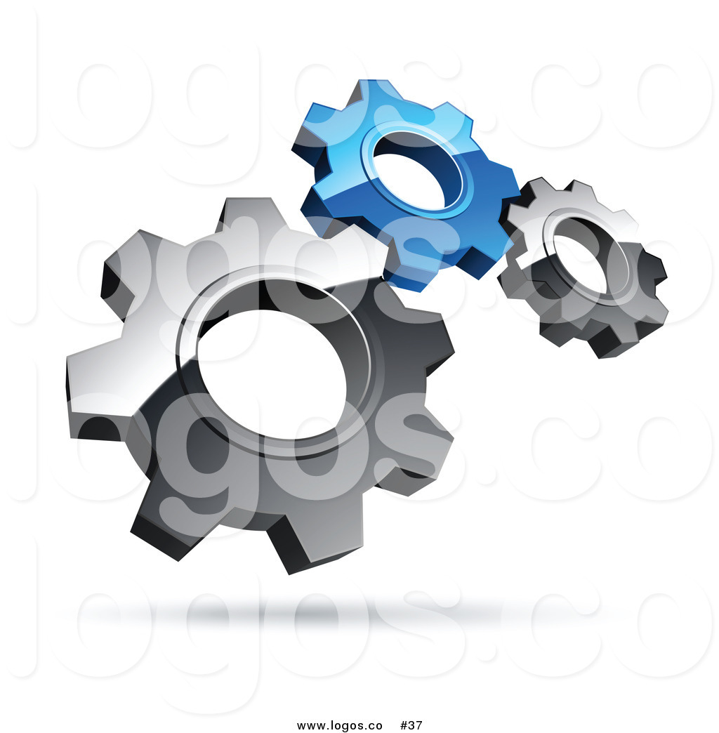 1024x1044 Royalty Free Vector Logo Of Silver And Blue Gears