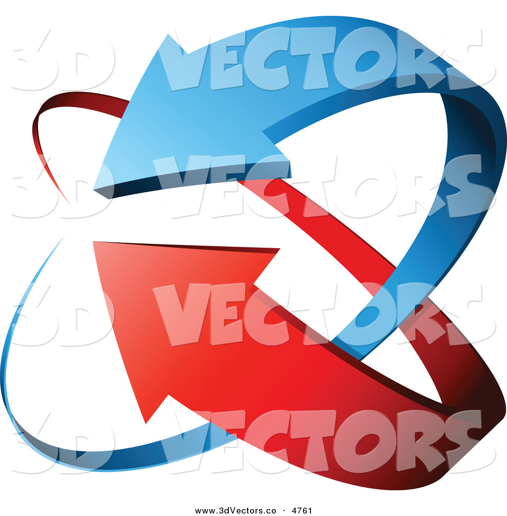 1024x1044 Vector Clipart Of A Pre Made Logo Of Blue And Red Arrows