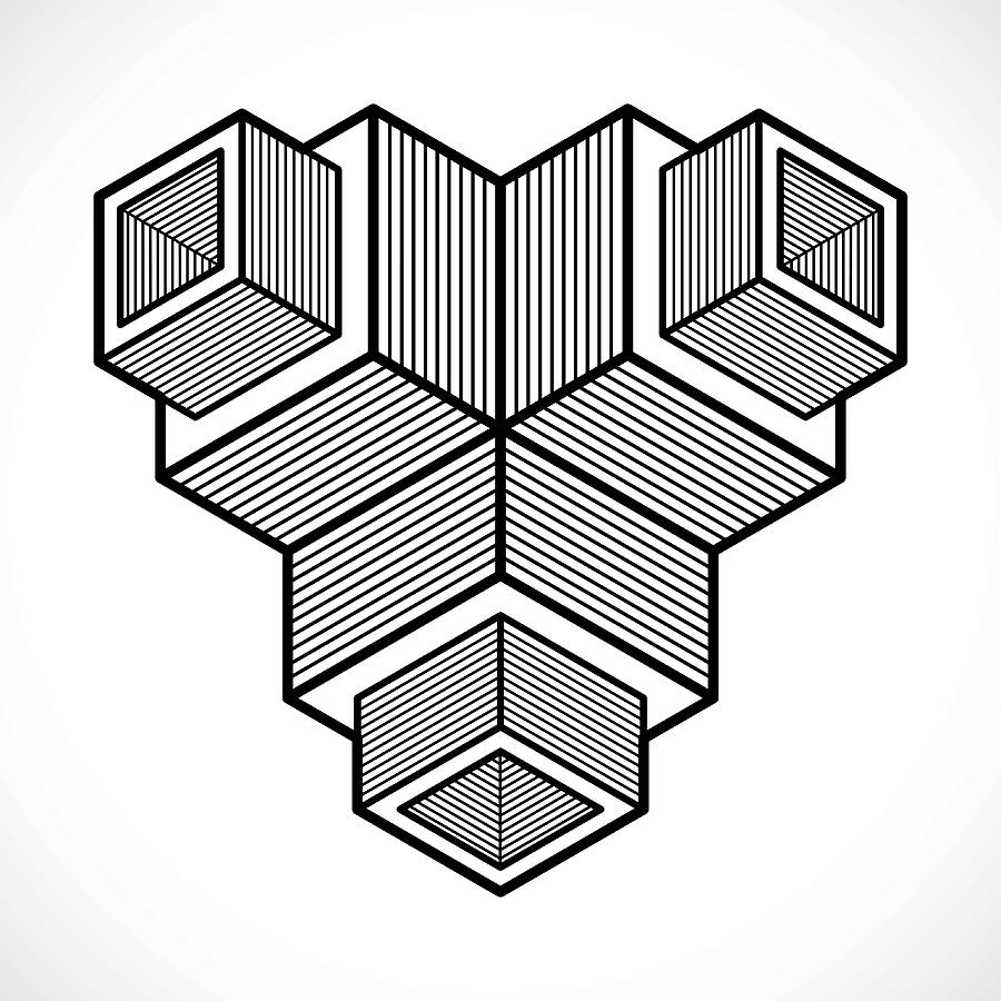 900x900 Engineering Abstract Shape, Vector Polygonal Figure Drawing