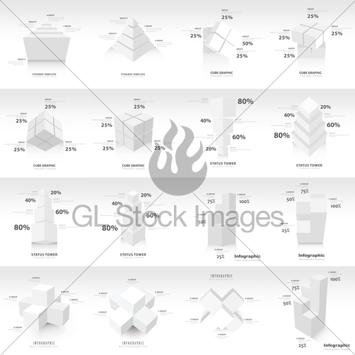 500x500 White Infographic Graph Template Vector Gl Stock Images