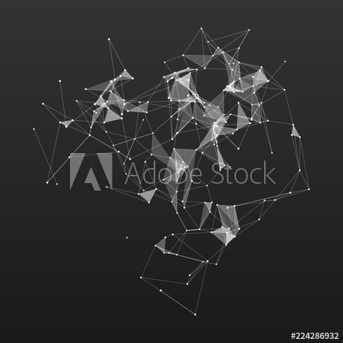 Abstract Plexus Shapes On Black Background, Vector Illustration 500x500 Abstract Plexus Shapes On Black Background, Vector Illustration