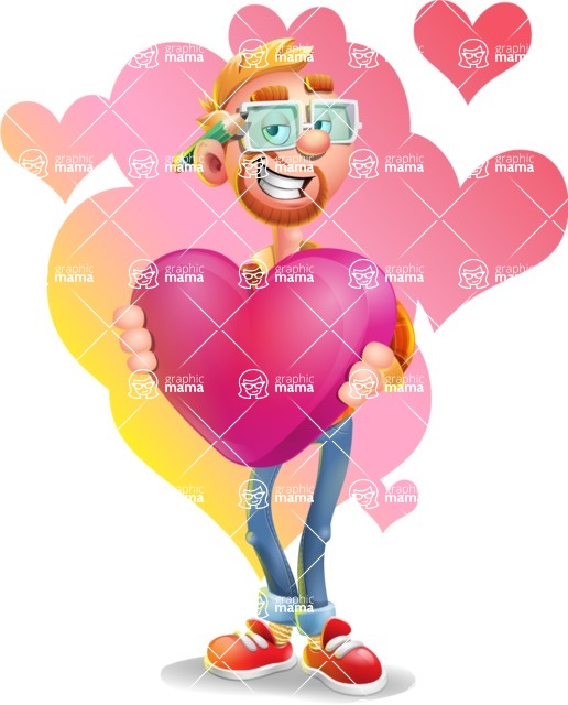 Casual Man With Glasses Vector Cartoon Character Aka Sean 516x640 Casual Man With Glasses Vector Cartoon Character Aka Sean