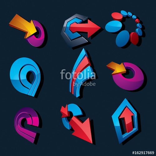 Vector Abstract Shapes, Different Business Icons And Design 500x500 Vector Abstract Shapes, Different Business Icons And Design
