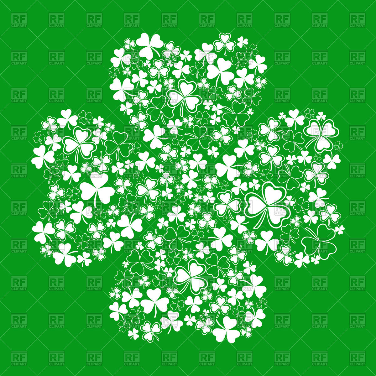 Four Leaf Clover Made Of Small Leaves Of Shamrock Vector Image 1200x1200 Four Leaf Clover Made Of Small Leaves Of Shamrock Vector Image