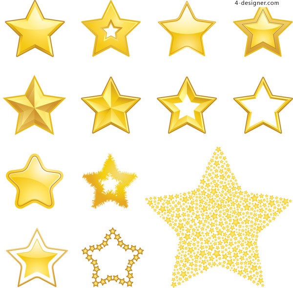600x590 Designer Variety Cute Five Pointed Star Vector Material