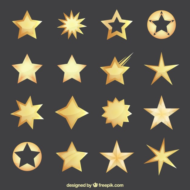 626x626 Golden Stars Collection Vector Free Download