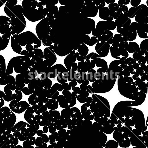 600x600 Random, Scattered Pointed Stars Placed Densely Monochrome