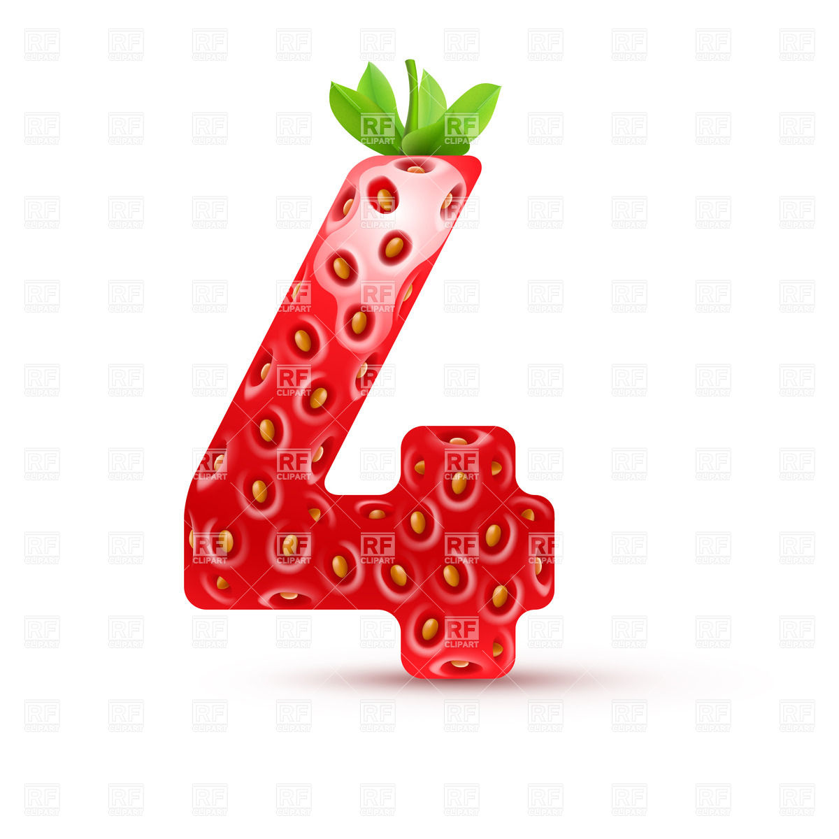 1200x1200 Strawberry Style Font, Number Vector Image Of Design Elements