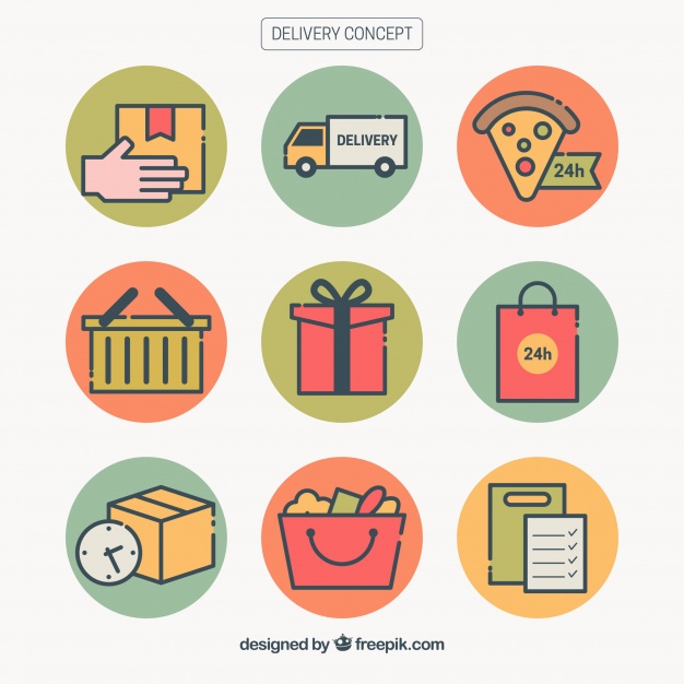 626x626 Colorful Set Of Delivery Elements Vector Free Download