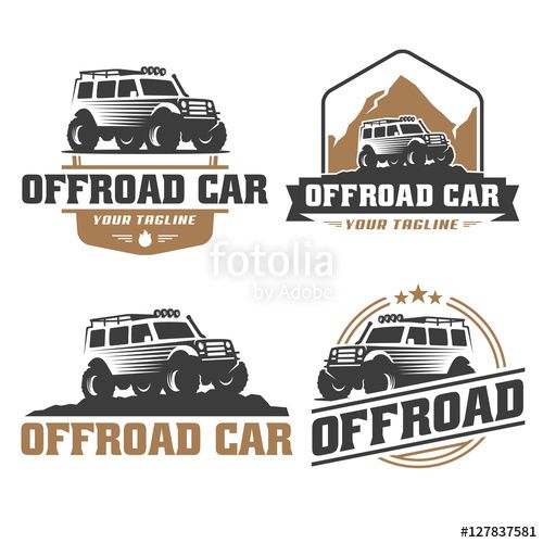 500x500 Vector Vector Pack Of Off Road Car Logo Design, Offroad Car