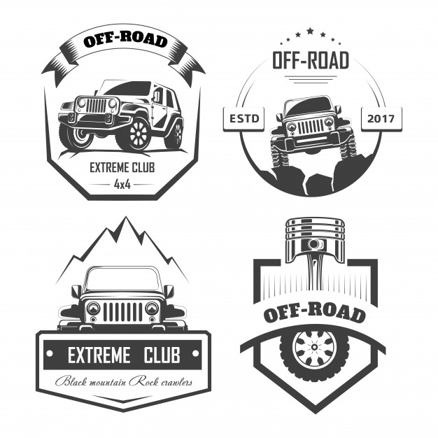 626x626 Off Road Extreme Car Club Logo Templates Vector Symbols
