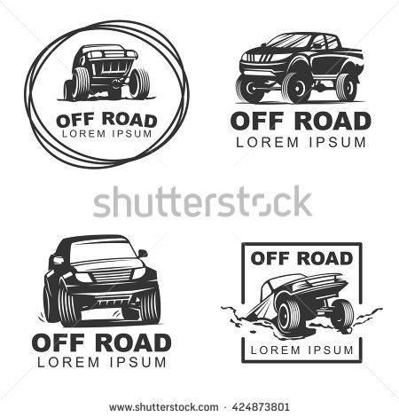 450x470 Set Off Road Suv Car Monochrome Labels, Emblems, Badges Or Logos
