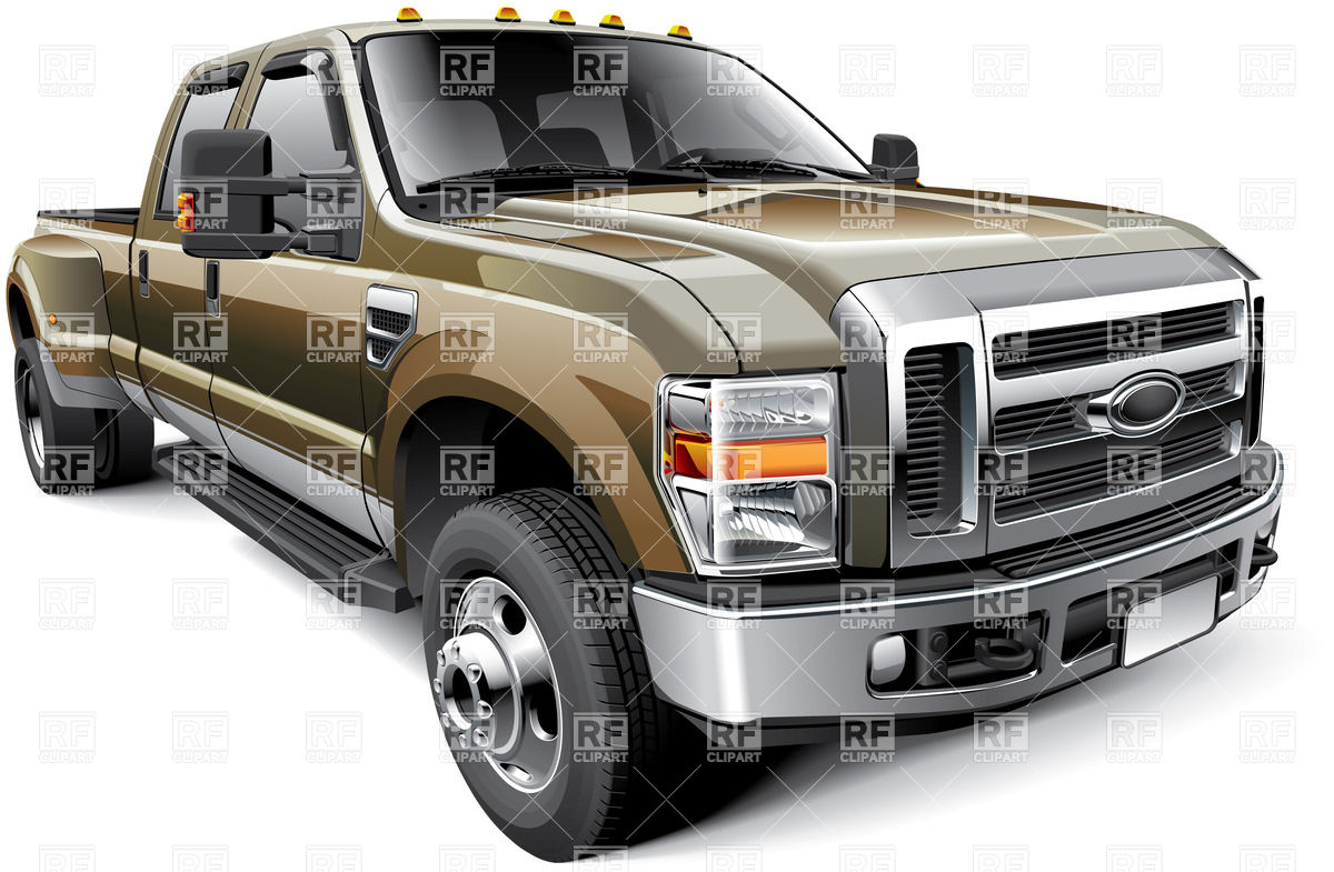 1200x785 American Full Size Brown Pickup Truck Vector Image