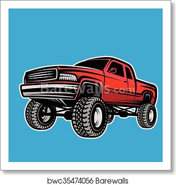 362x382 Car Truck Pickup Off Road Art Print Barewalls Posters