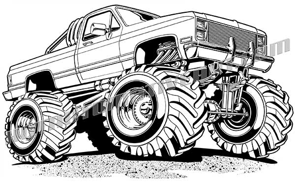 600x372 Chevy Off Road Pickup Truck Clip Art