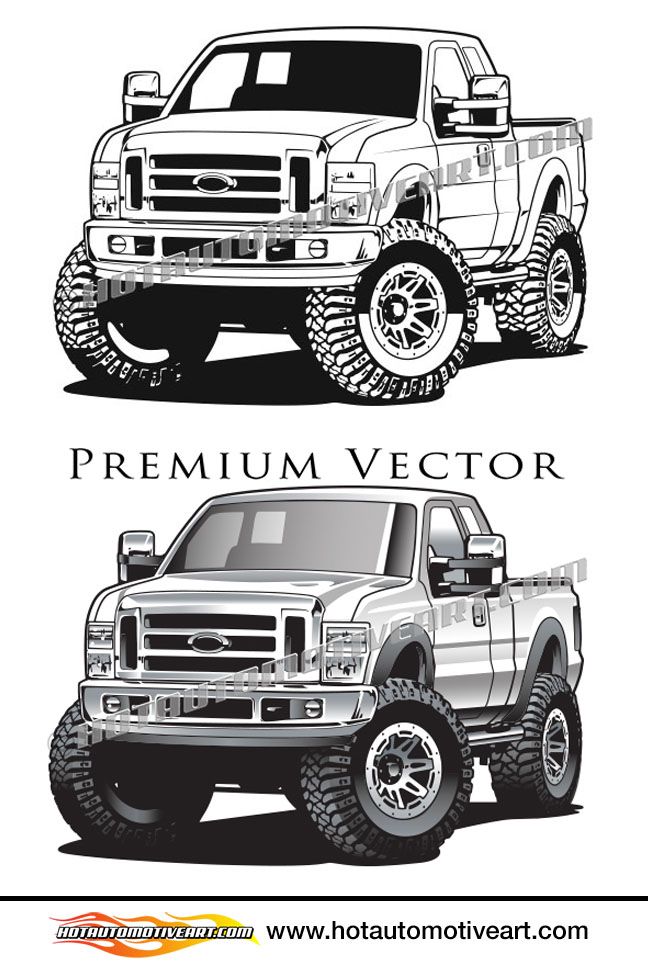 648x968 Cartoon Lifted Truck