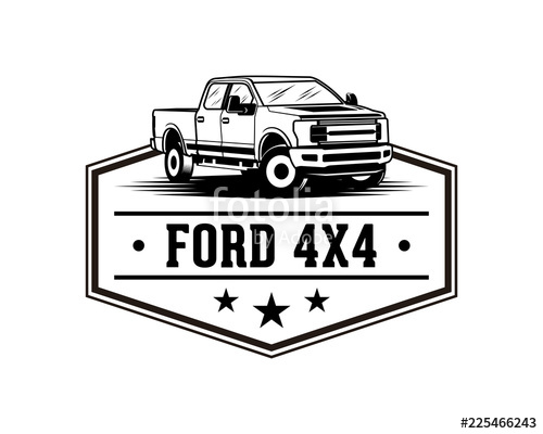 500x400 Ford Pickup Truck Sign Symbol Vintage Logo Vector Stock