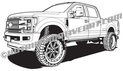 500x288 Ford F Lifted Truck Vector Clip Art