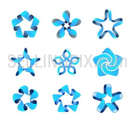 Business Blue Vector Abstract Logo Template Set Point Star 450x407 Business Blue Vector Abstract Logo Template Set Point Star