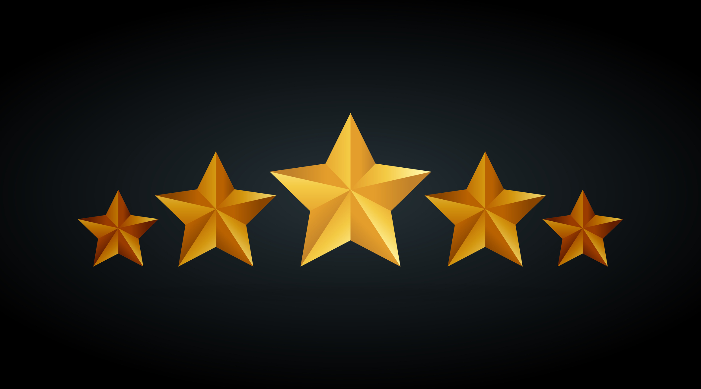 Five Golden Rating Star Vector Illustration In Gray Black 2323x1290 Five Golden Rating Star Vector Illustration In Gray Black