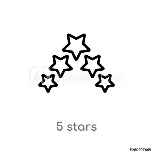 Outline Stars Vector Icon Isolated Black Simple Line Element 500x500 Outline Stars Vector Icon Isolated Black Simple Line Element