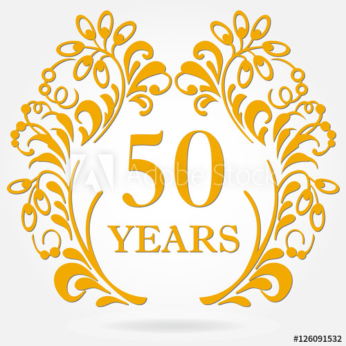 500x500 Years Anniversary Icon In Ornate Frame With Floral Elements