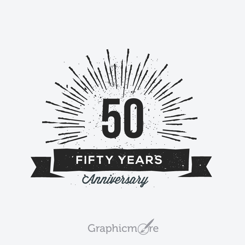 800x800 Anniversary Retro Label Design Free Vector Download