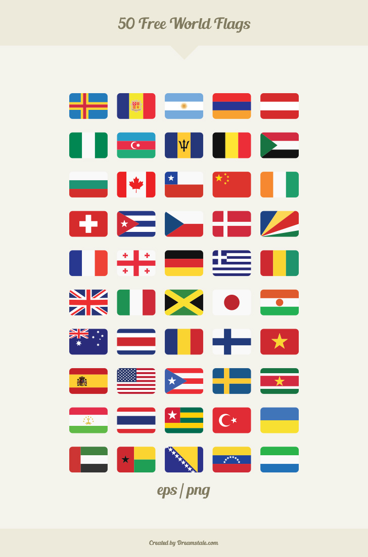 728x1100 Free Download Flat Vector Flags