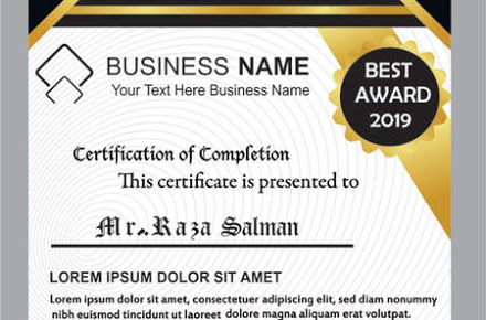 440x290 Best Award Certificate Design Free Vector Coreldraw
