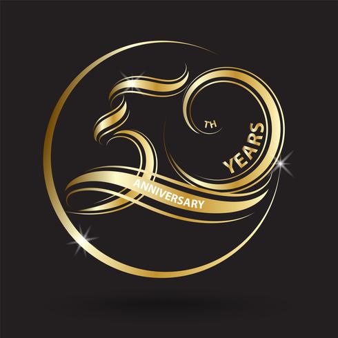 490x490 Golden Anniversary Sign And Logo For Gold Celebration Symbol