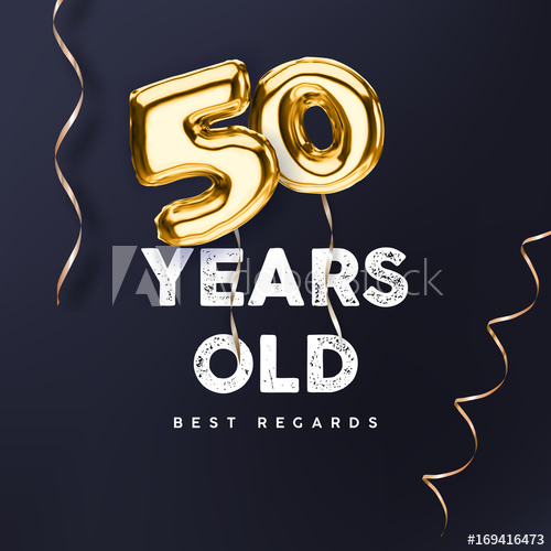 500x500 Years Old Gold Balloon Number Anniversary, Vector