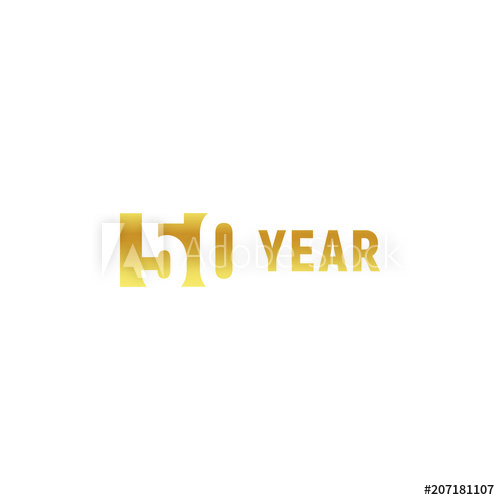 500x500 Year, Happy Birthday Gold Logo On White Background, Corporate