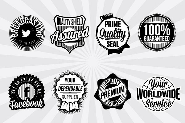 600x400 Retro Vector Badges