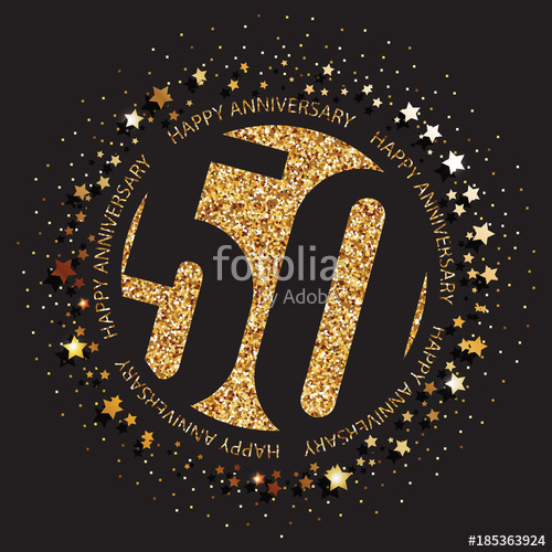 500x500 Decorative Golden Emblem Of Anniversary