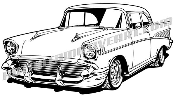 600x332 Chevy Bel Air Vector Clipart, Classic Cars